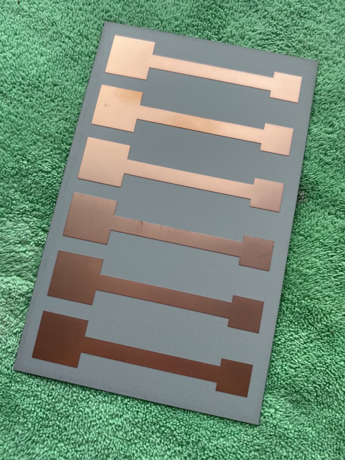 Silicon Nitride (Si3N4) printed circuit board (PCBs) coated with copper (customized printed graphic)